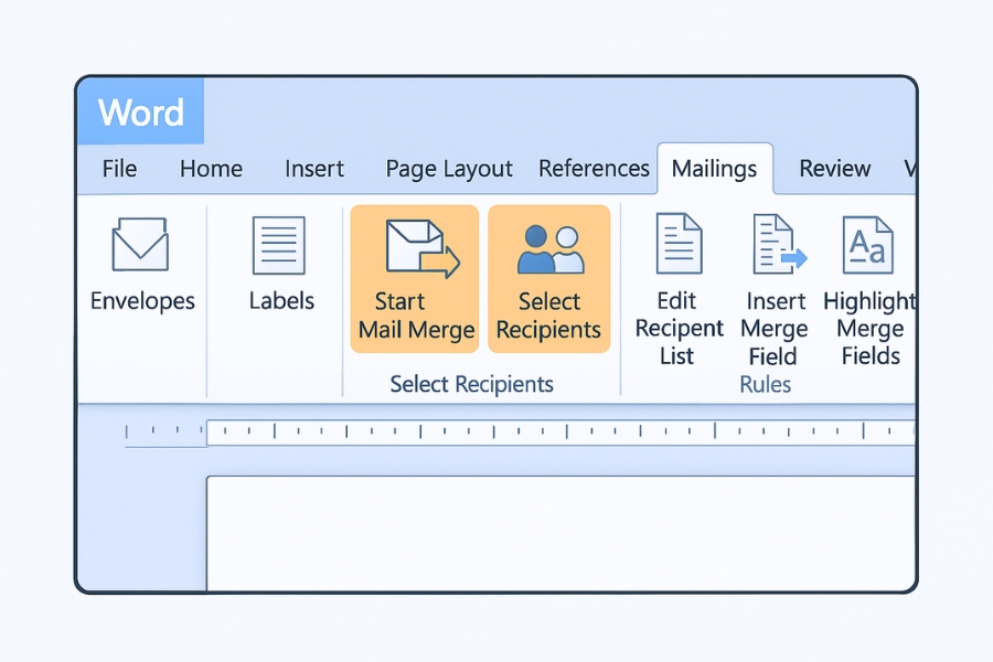 Cách thực hiện Mail Merge từ Excel sang Word 2010