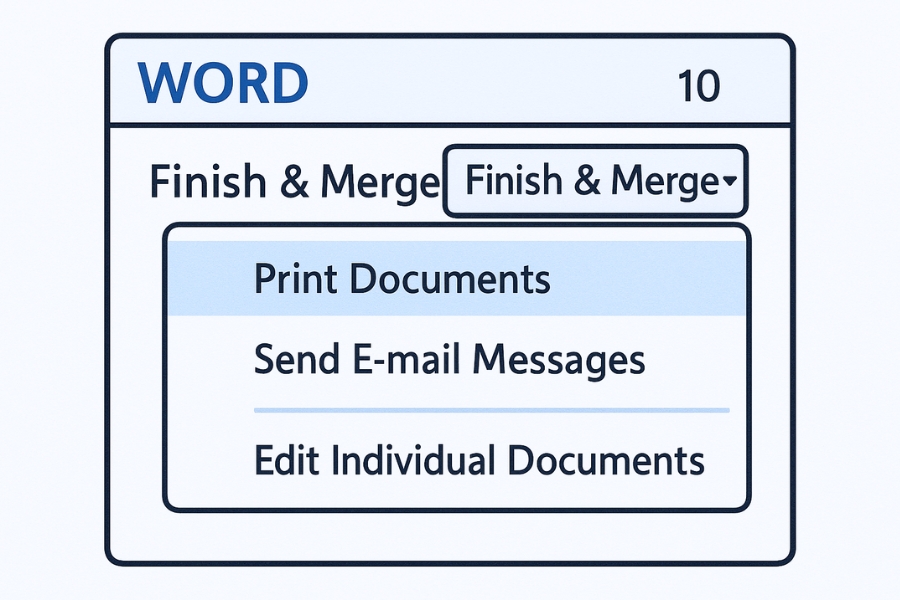 Cách thực hiện Mail Merge từ Excel sang Word 2010