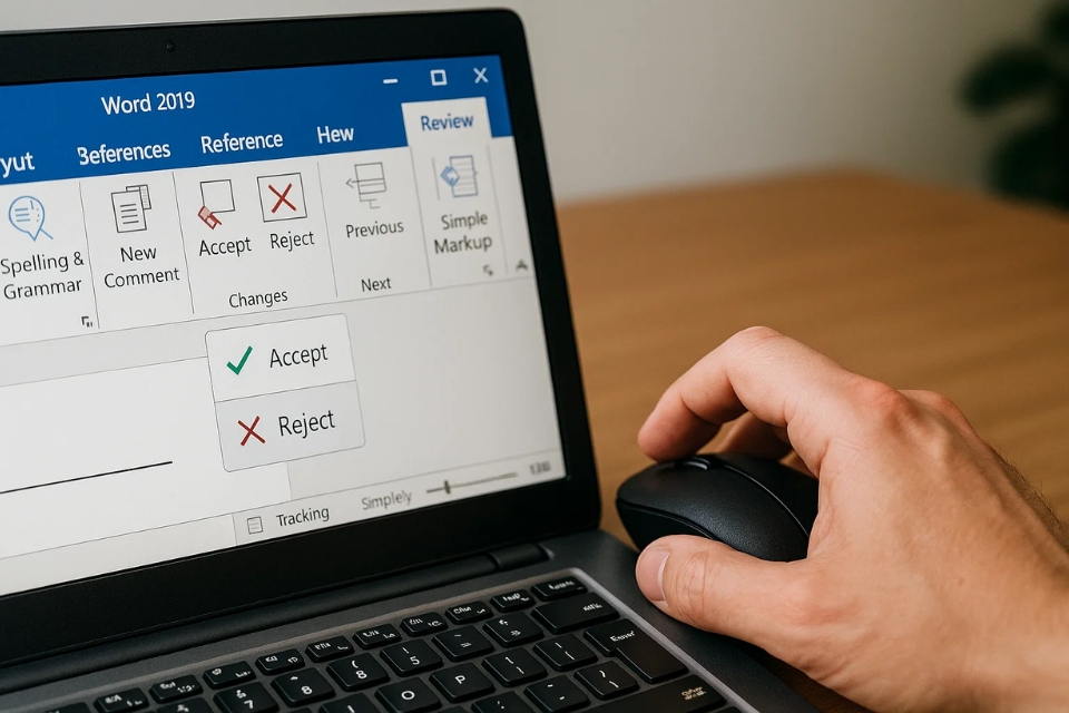 Cách thực hiện Track Changes và Accept All Word 2019 5 Cách thực hiện Track Changes và Accept All Word 2019 5