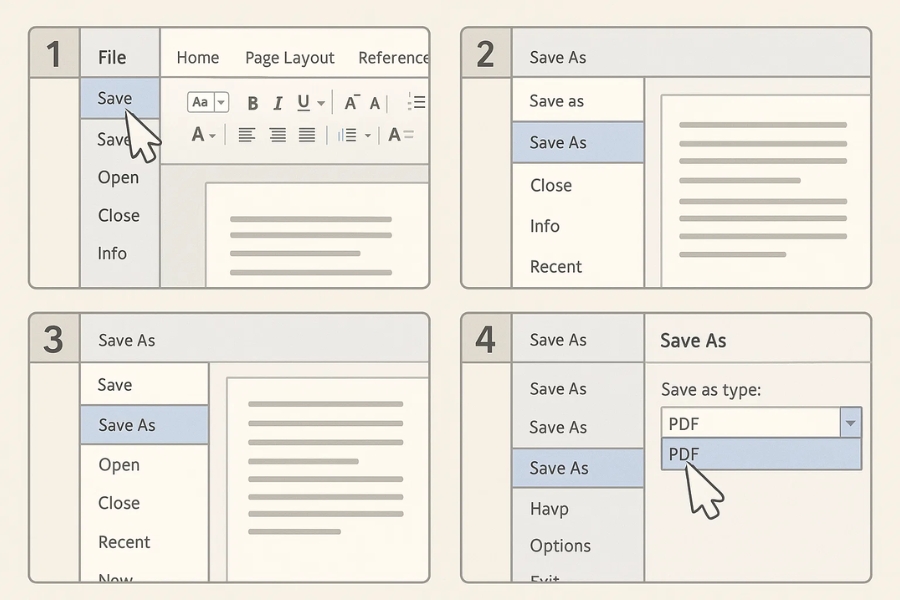 Cách thực hiện lưu Word sang PDF Word 2010 5