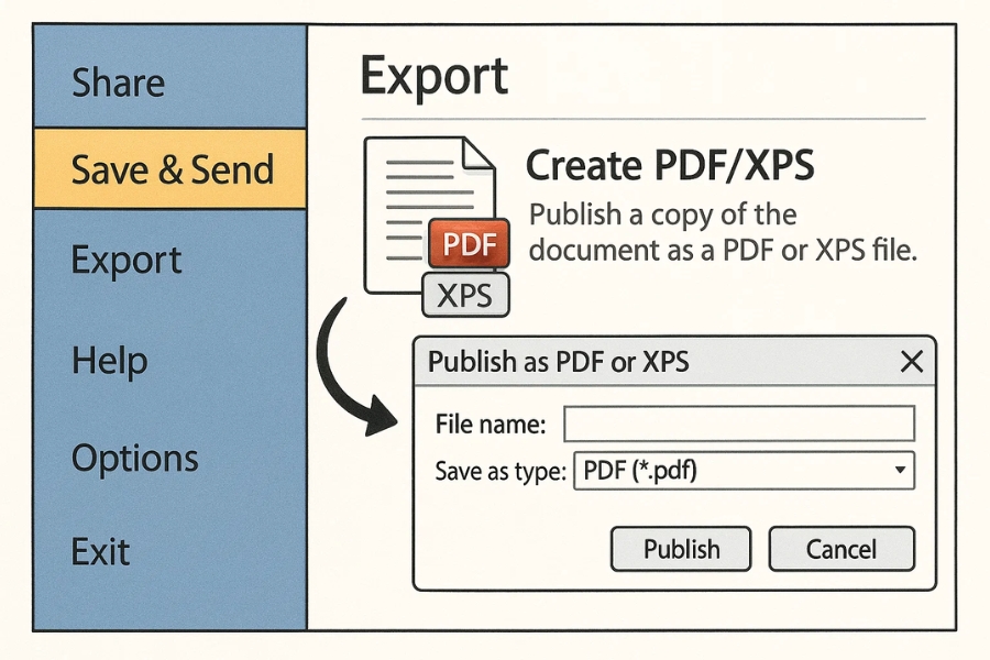 Cách thực hiện lưu Word sang PDF Word 2010 8