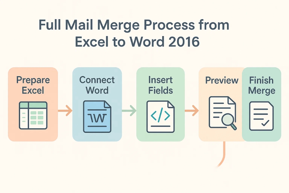 Hướng dẫn Mail Merge từ Excel sang Word 2016 6