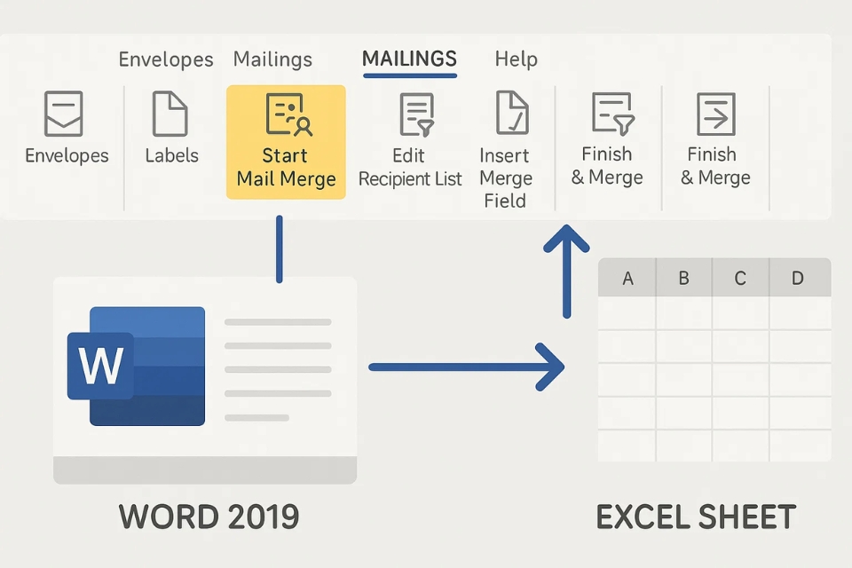 Hướng dẫn Mail Merge từ Excel sang Word 2019 5