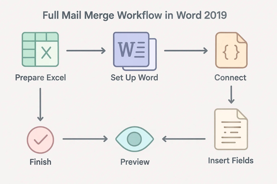 Hướng dẫn Mail Merge từ Excel sang Word 2019 4
