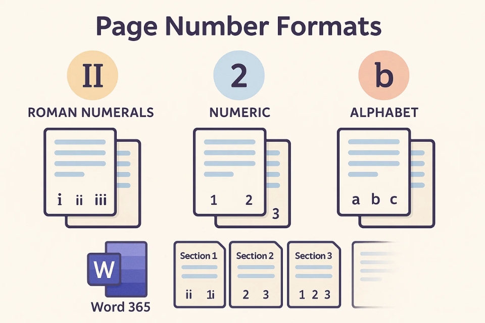 Hướng dẫn đánh số trang khác nhau cho từng section trong Word 365 5