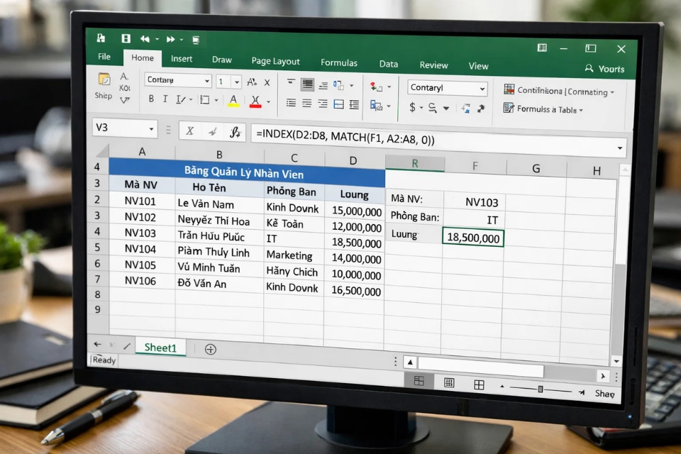 Hướng dẫn sử dụng INDEX MATCH trong Excel 2016: Ban đầu hơi ngán, quen rồi thì… không muốn quay lại VLOOKUP 6 Hướng dẫn sử dụng INDEX MATCH trong Excel 2016: Ban đầu hơi ngán, quen rồi thì… không muốn quay lại VLOOKUP 6