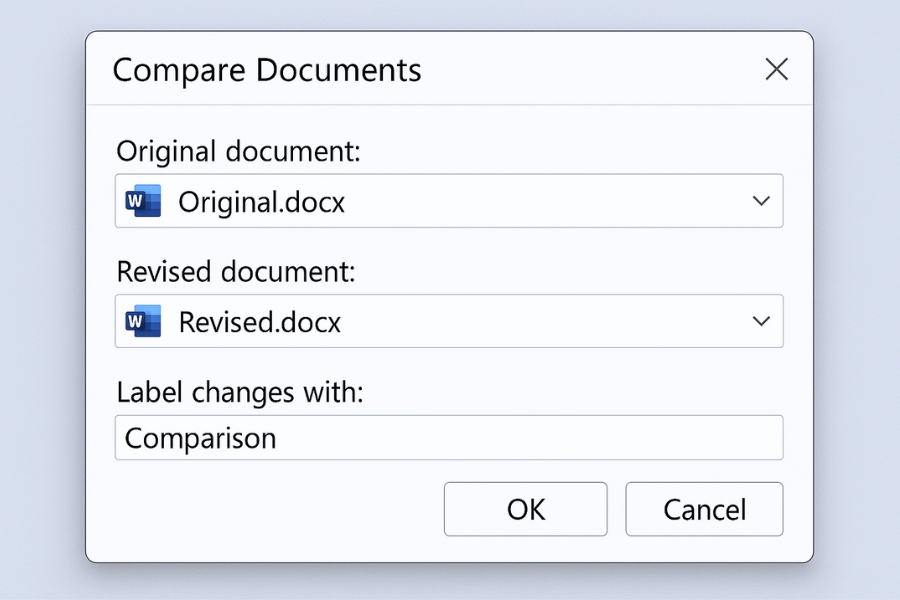 So Sánh Hai Tài Liệu Word 2019 