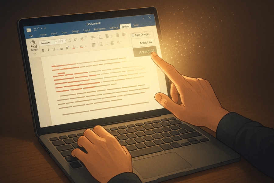 Thực Hiện Track Changes Và Accept All Trong Word 365 