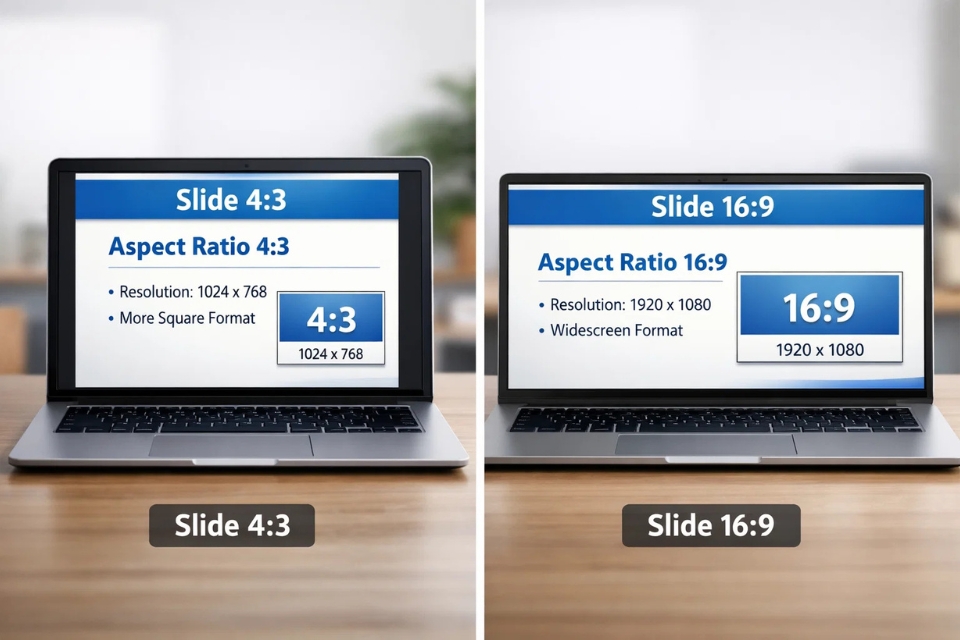 Cách chuyển tỷ lệ 4:3 sang 16:9 PowerPoint 365 9 Cách chuyển tỷ lệ 4:3 sang 16:9 PowerPoint 365 9