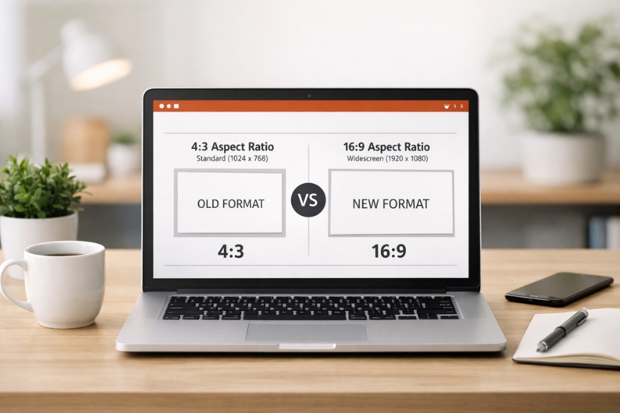 Cách chuyển tỷ lệ 4:3 sang 16:9 trong PowerPoint 2016 5 Cách chuyển tỷ lệ 43 sang 169 trong PowerPoint 2016