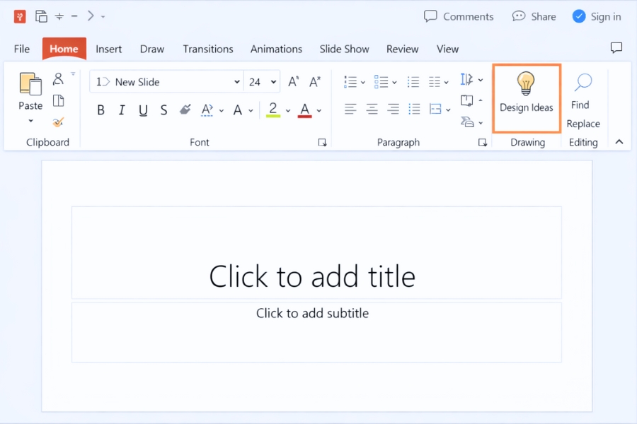 Cách sử dụng Design Ideas trong PowerPoint 2021
