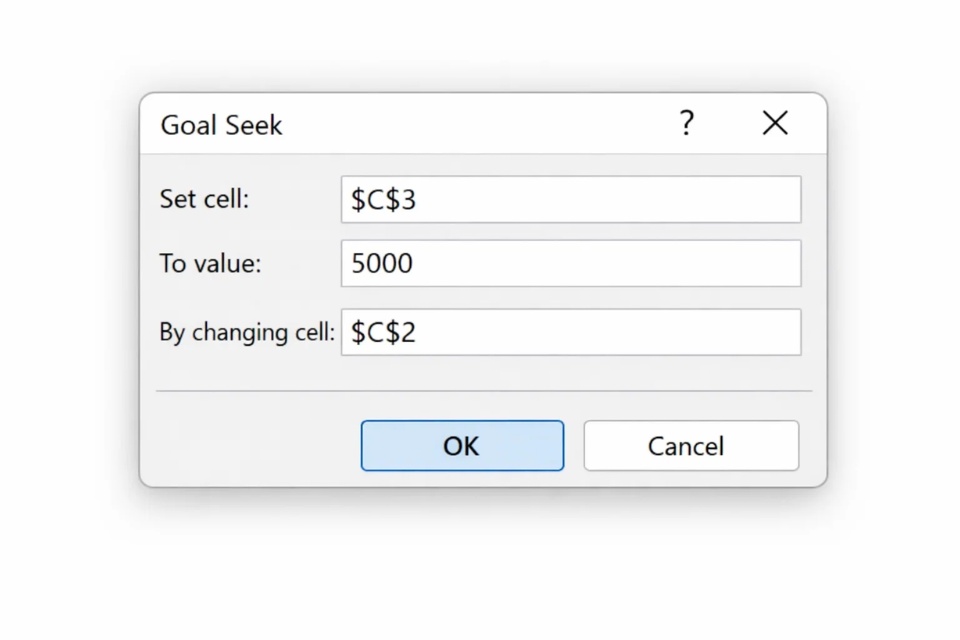 Cách sử dụng Goal Seek để tìm giá trị trong Excel 365 1