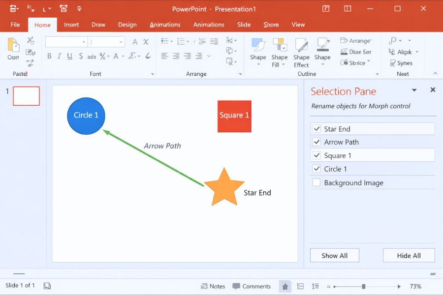 Cách sử dụng Morph Transition trong PowerPoint 2019