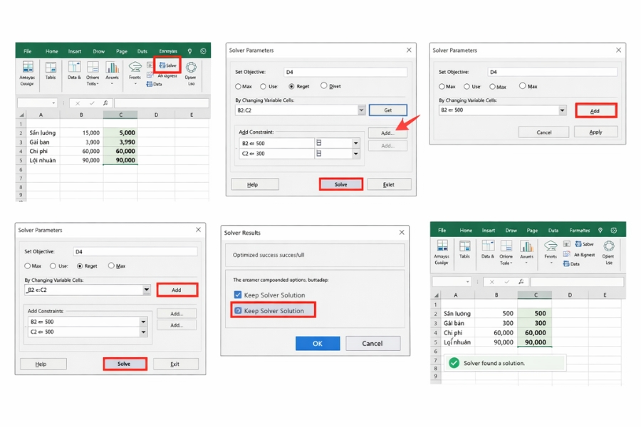 Cách sử dụng Solver để tối ưu hóa trong Excel 2019