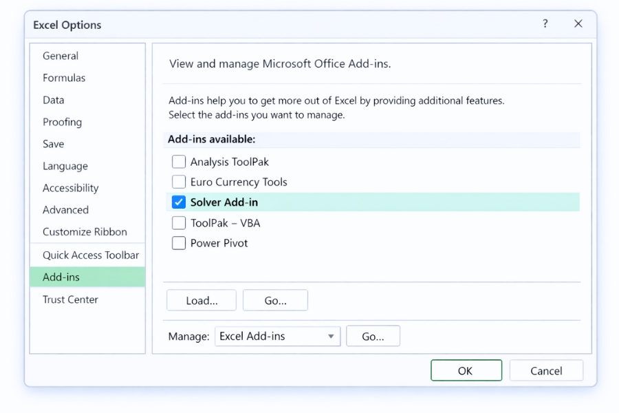 Cách sử dụng Solver để tối ưu hóa trong Excel 2021 6 Cách sử dụng Solver để tối ưu hóa trong Excel 2021