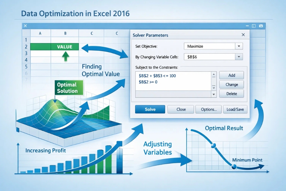 Cách sử dụng Solver tối ưu hóa Excel 2016