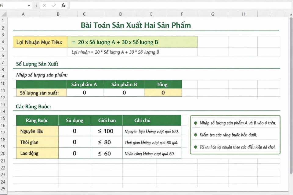 Cách sử dụng Solver tối ưu hóa Excel 2016 14 Cách sử dụng Solver tối ưu hóa Excel 2016 10