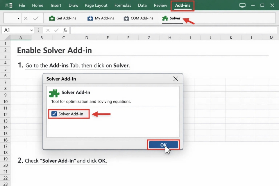 Cách sử dụng Solver tối ưu hóa Excel 365 1 Cách sử dụng Solver tối ưu hóa Excel 365 1