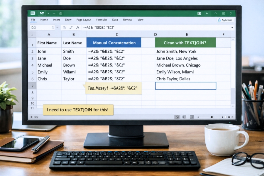 Cách sử dụng TEXTJOIN để nối chuỗi trong Excel 2019 5 Cách sử dụng TEXTJOIN để nối chuỗi trong Excel 2019