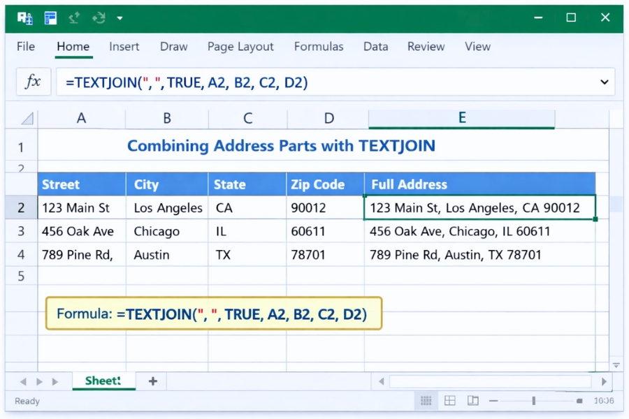 Cách sử dụng TEXTJOIN để nối chuỗi trong Excel 2019 7 Cách sử dụng TEXTJOIN để nối chuỗi trong Excel 2019