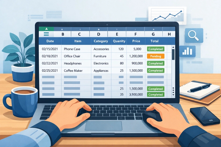 Cách thực hiện Freeze Panes cố định tiêu đề trong Excel 365 8