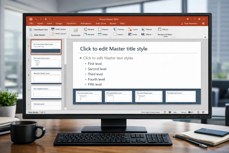 Cách thực hiện Slide Master để tạo template PowerPoint 2019 18