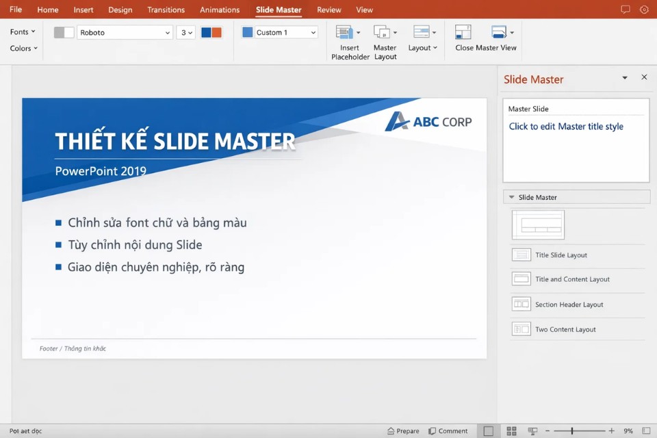 Cách thực hiện Slide Master để tạo template PowerPoint 2019 19