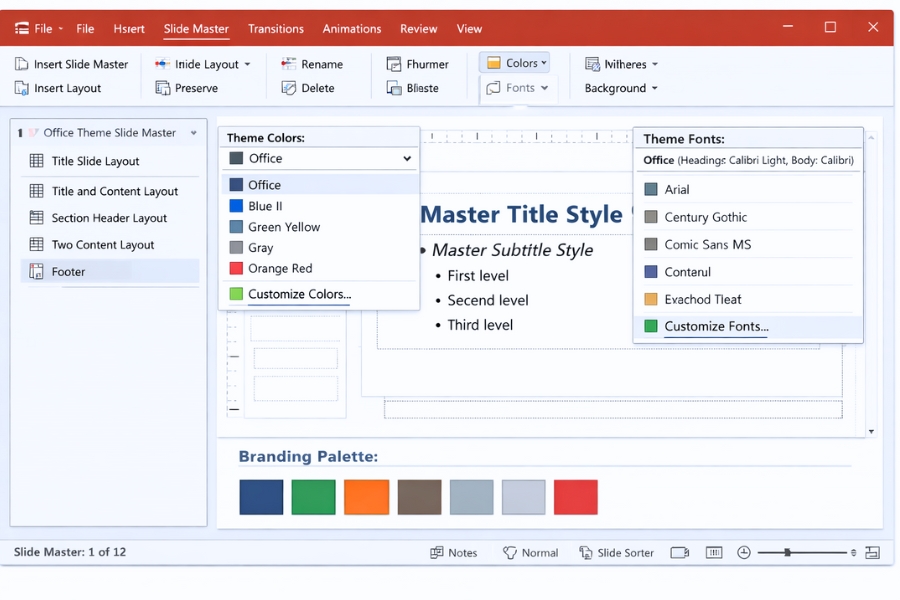 Cách thực hiện Slide Master để tạo template PowerPoint 365