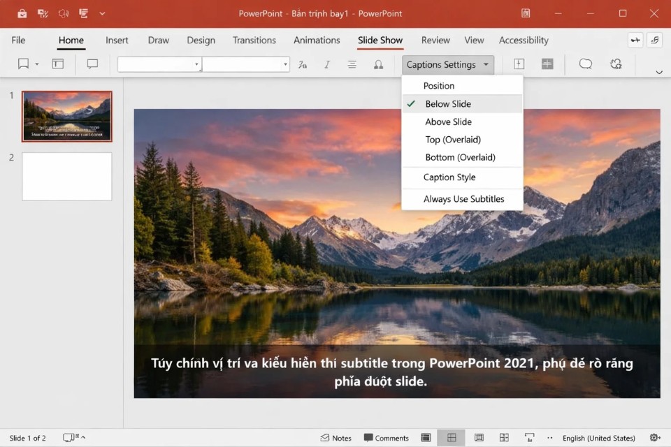 Cách thực hiện Subtitle khi trình chiếu PowerPoint 2021 5
