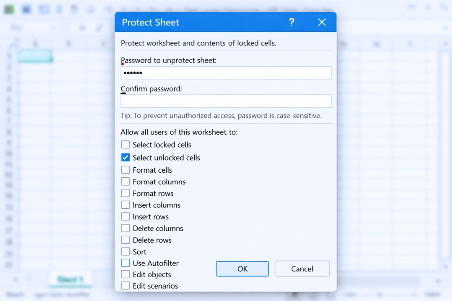 Cách thực hiện bảo vệ SheetWorkbook trong Excel 2021