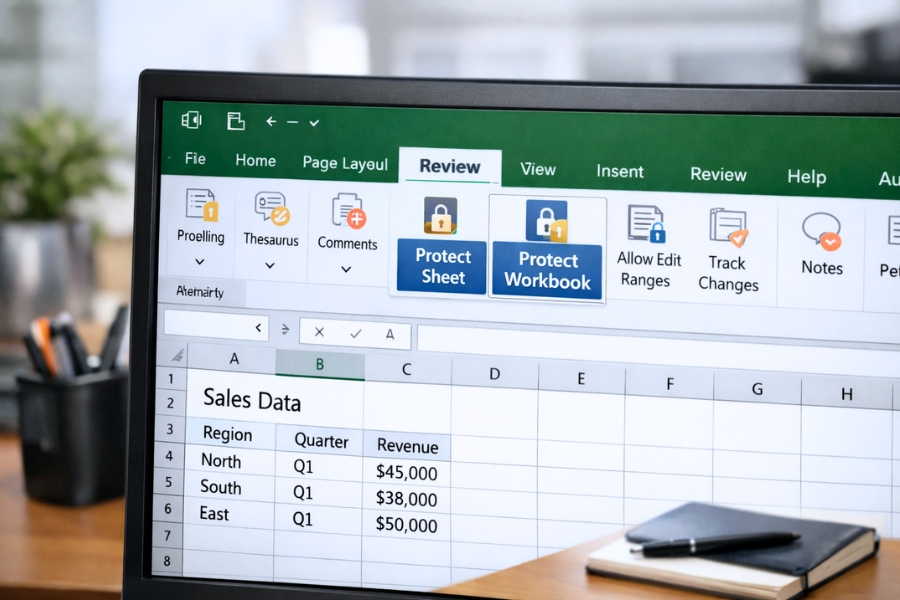 Cách thực hiện bảo vệ SheetWorkbook trong Excel 2021