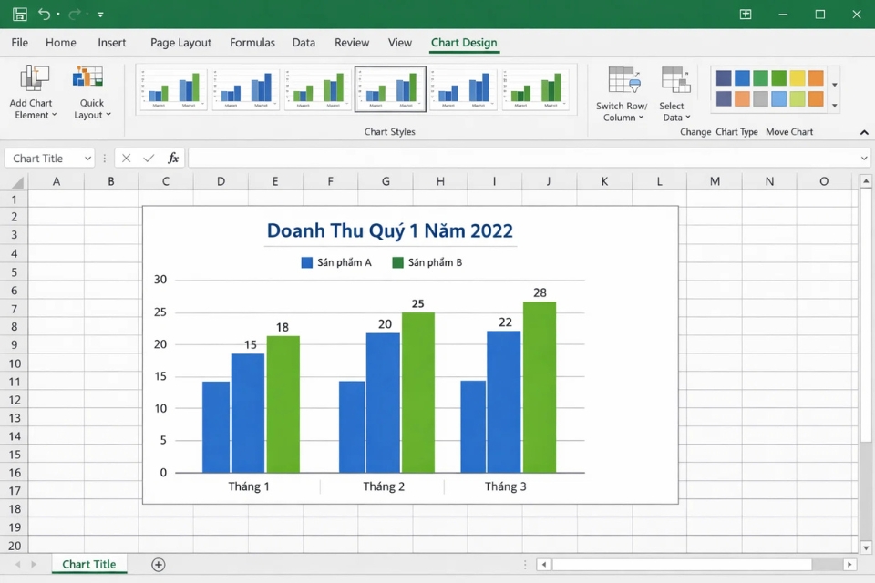 Cách thực hiện biểu đồ và trục phụ Excel 2016 8