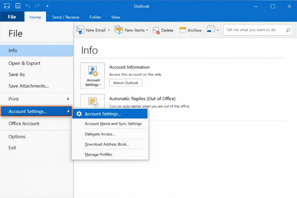Cách thực hiện thêm tài khoản IMAP/POP3 Outlook 2016 12 Cách thực hiện thêm tài khoản IMAP/POP3 Outlook 2016 12