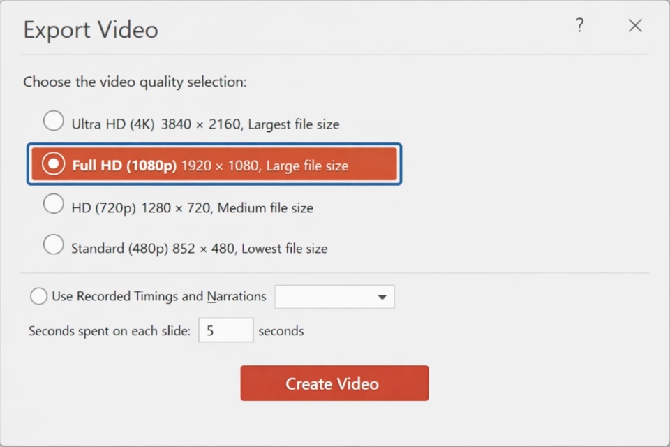 Cách thực hiện xuất video MP4 PowerPoint 2019 10