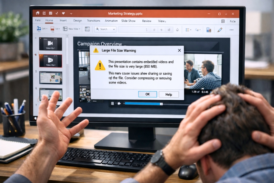 Hướng Dẫn Nén Video Và Tối Ưu Dung Lượng PowerPoint 2019