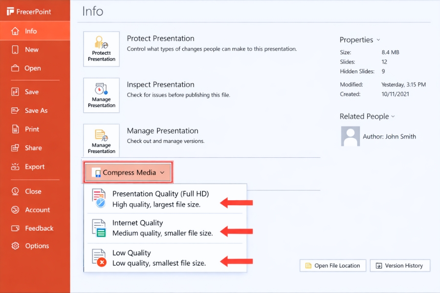 Hướng Dẫn Nén Video Và Tối Ưu Dung Lượng PowerPoint 2019