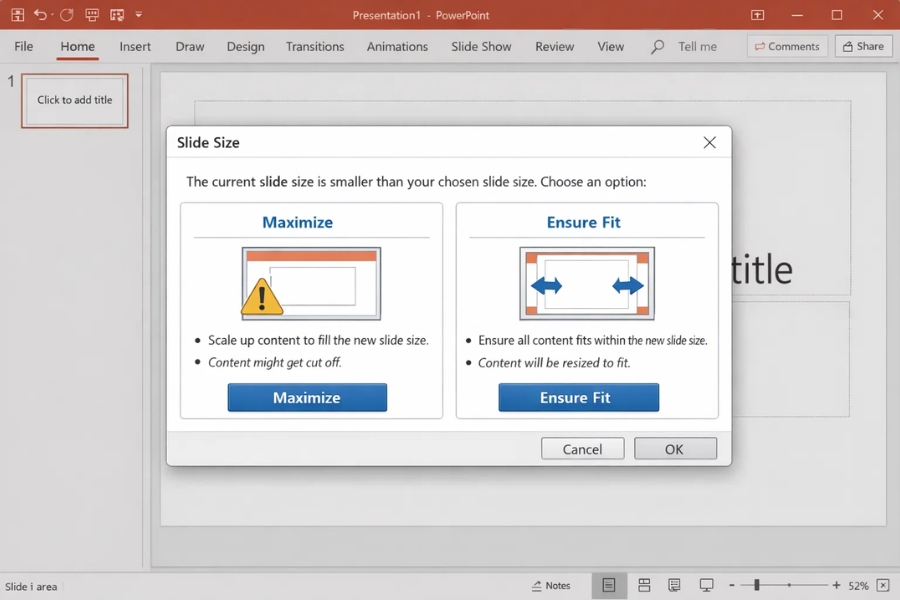 Hướng dẫn chuyển tỷ lệ 4:3 sang 16:9 trong PowerPoint 2019 chi tiết, dễ làm 6 Hướng dẫn chuyển tỷ lệ 4:3 sang 16:9 trong PowerPoint 2019 chi tiết, dễ làm 6