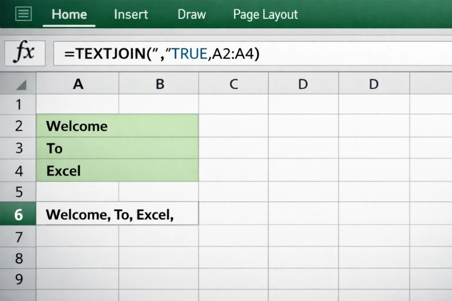 Hướng dẫn sử dụng hàm TEXTJOIN để nối chuỗi trong Excel 2021 – dễ hơn bạn tưởng rất nhiều 6 Hướng dẫn sử dụng hàm TEXTJOIN để nối chuỗi trong Excel 2021 – dễ hơn bạn tưởng rất nhiều 6
