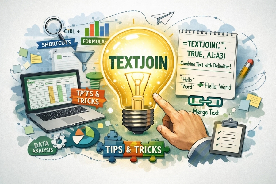 Hướng dẫn sử dụng hàm TEXTJOIN để nối chuỗi trong Excel 2021 – dễ hơn bạn tưởng rất nhiều 8 Hướng dẫn sử dụng hàm TEXTJOIN để nối chuỗi trong Excel 2021 – dễ hơn bạn tưởng rất nhiều 8