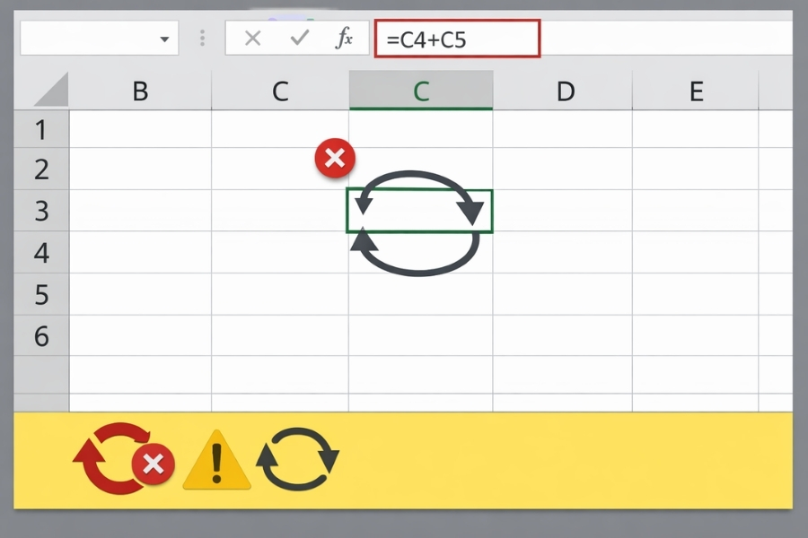 Lỗi cảnh báo Circular Reference trong Excel 2019