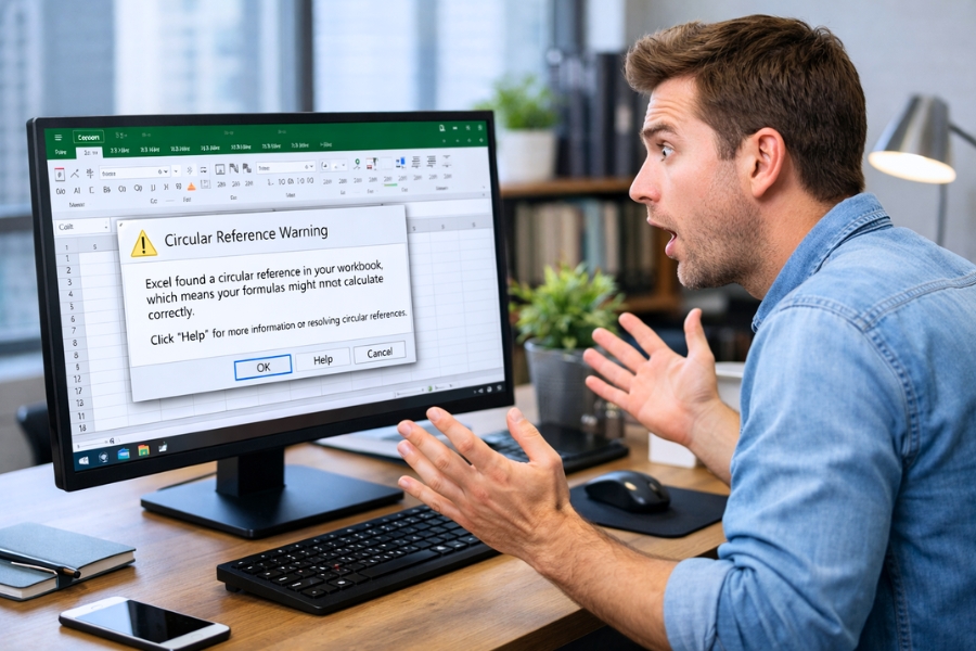 Lỗi cảnh báo Circular Reference trong Excel 365