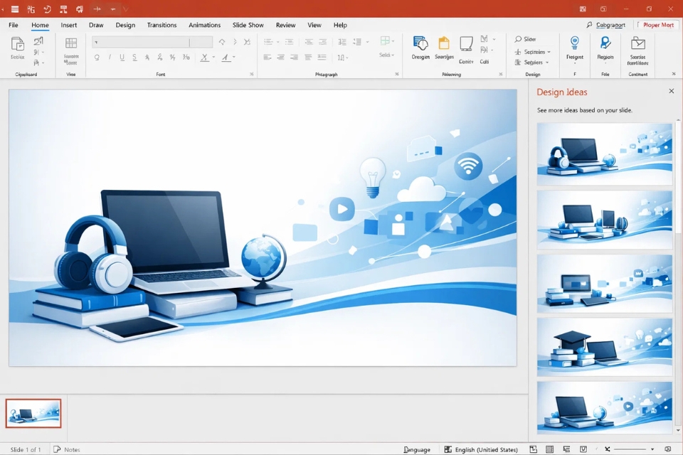 Cách sử dụng Design Ideas PowerPoint 2019