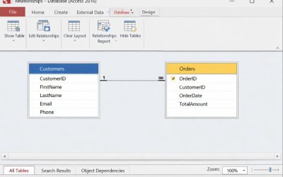 Cách Tạo Mối Quan Hệ (Relationships) Trong Access 2016