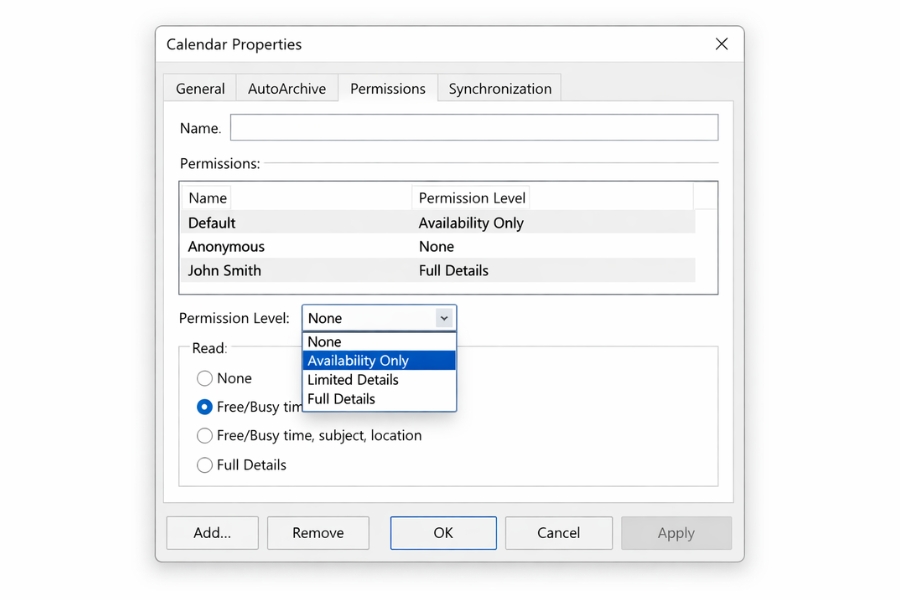 Cách Thực Hiện Chia Sẻ Lịch (Shared Calendar) Outlook 2016