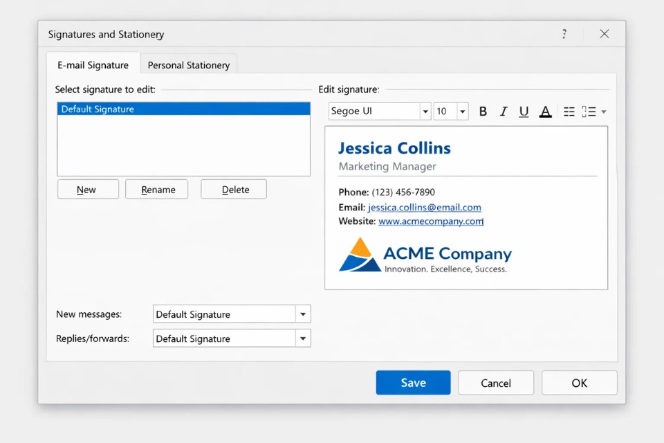 Cách Thực Hiện Chữ Ký Email (Signature) Outlook 365 4 Cách Thực Hiện Chữ Ký Email (Signature) Outlook 365 4