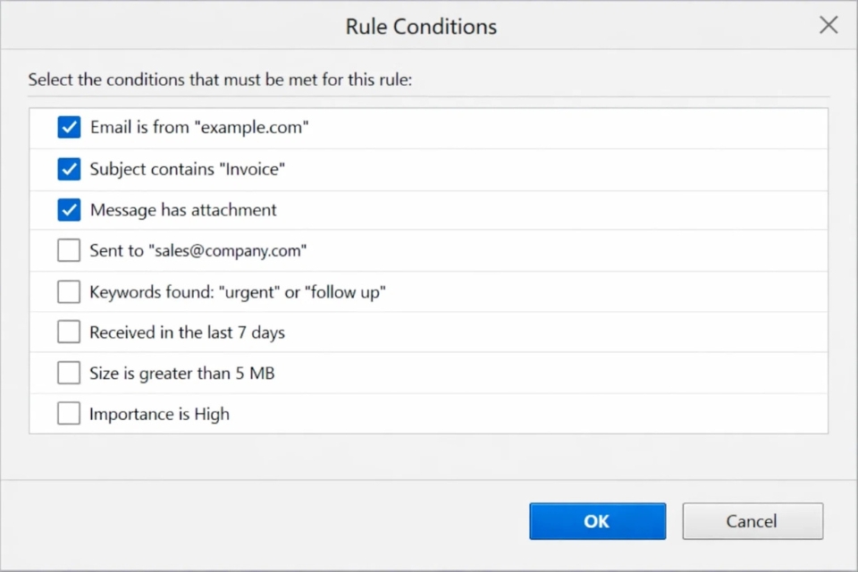 Cách tạo Rule tự động hóa Outlook 2016 4