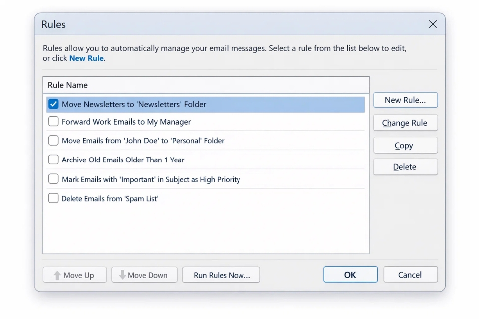 Cách tạo Rule tự động hóa Outlook 2016 7