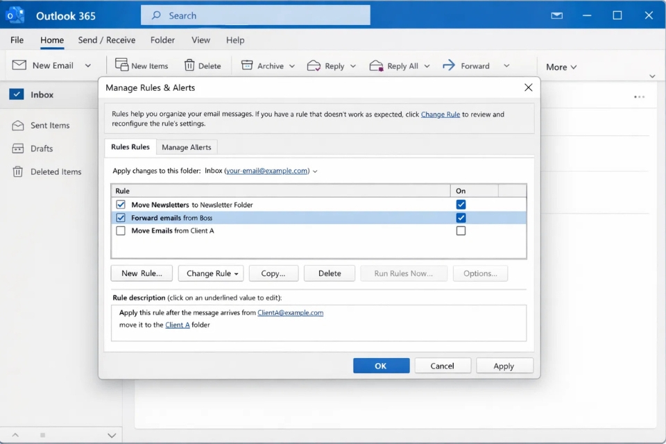 Cách tạo Rule tự động hóa Outlook 365 10