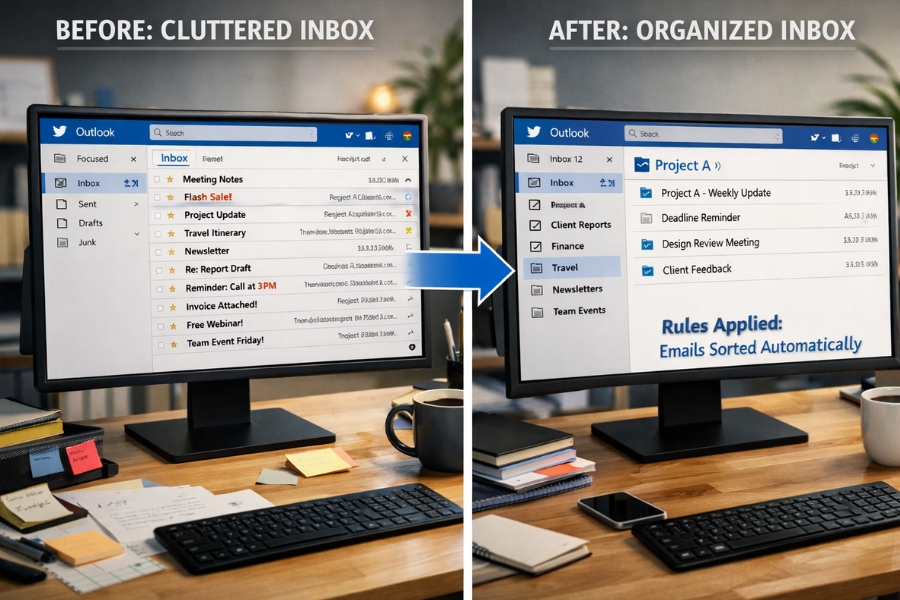 Cách tạo Rule tự động hóa trong Outlook 2019