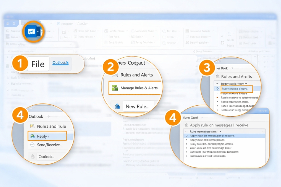 Cách tạo Rule tự động hóa trong Outlook 2019